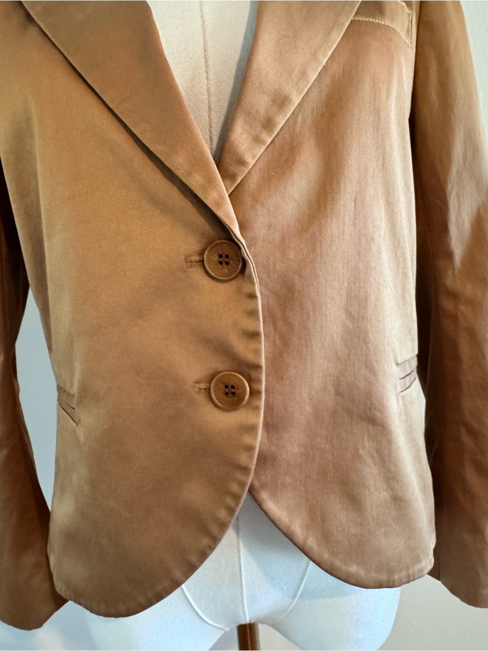 Vintage Theory Y2K Bronze Cotton Sateen Fitted Blazer Jacket - Picture 5 of 14